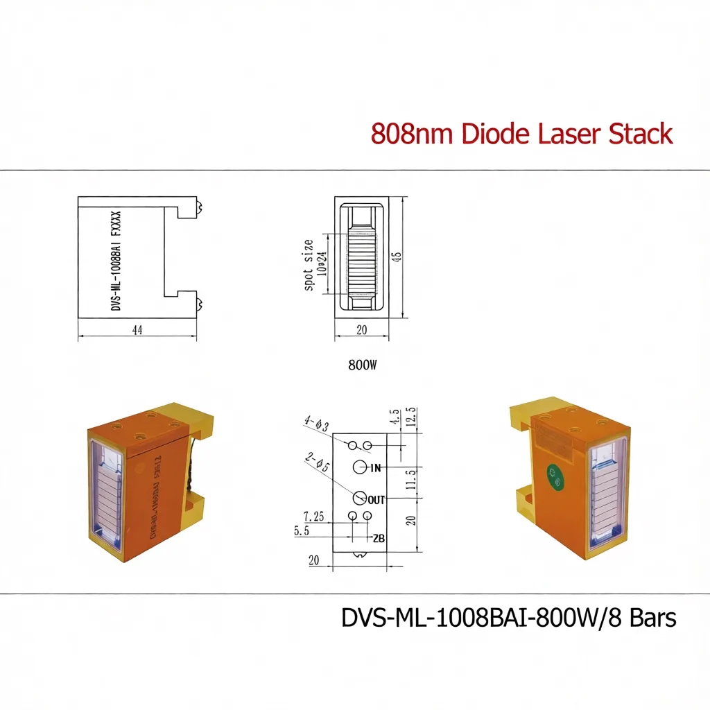 DVS-ML-1008BAI-800W Макро-канальный лазерный стэк 808nm для эпиляции